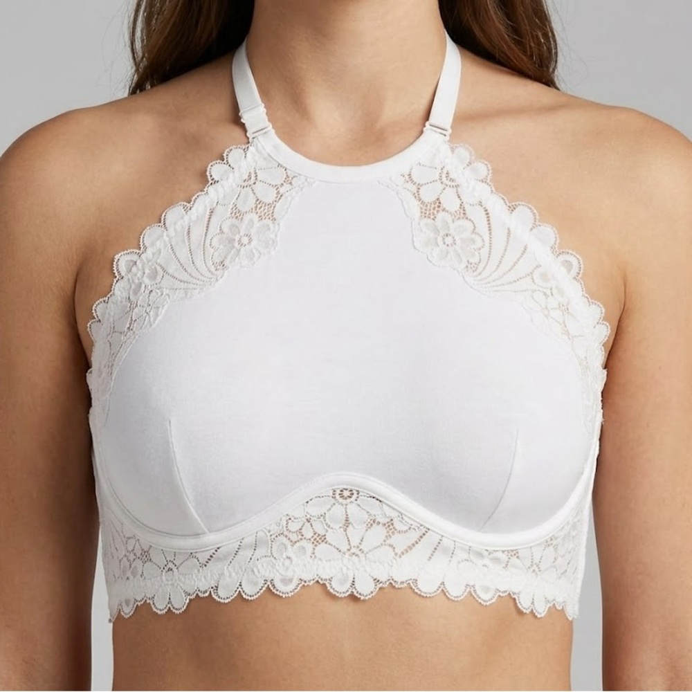 Colsie White Floral Lace Bralette